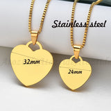 Atoztide Personalized Hollow Heart Necklace Engrave Summer Pendant Gift