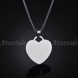 Atoztide Personalized Hollow Heart Necklace Engrave Summer Pendant Gift