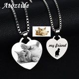 Atoztide Personalized Hollow Heart Necklace Engrave Summer Pendant Gift