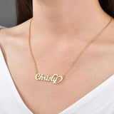 Atoztide Stainless Steel Name Necklace Heart Pendant Customized Gift