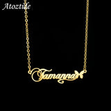 Atoztide Butterfly Name Necklace Stainless Steel Pendant for Women