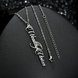 Personalized Vertical Name Necklace Stainless Steel Gift