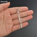 Personalized Vertical Name Necklace Stainless Steel Gift