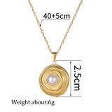 Stainless Steel Jewelry Set Wave Chain Round Pendant Gift
