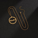 Customized Stainless Steel Name Necklace Round Letters for Women