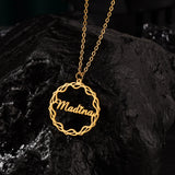 Customized Stainless Steel Name Necklace Round Letters for Women