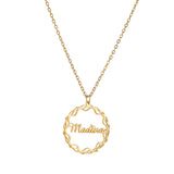 Customized Stainless Steel Name Necklace Round Letters for Women
