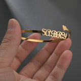 Atoztide Personalized Name Bangle Stainless Steel Open Love Bangle Heart