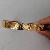 Personalized Name Bangle Stainless Steel Open Love Bangle Gift