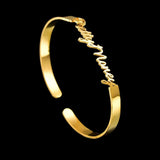 Atoztide Personalized Name Bangle Stainless Steel Love Bangle