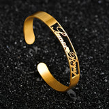 Personalized Name Bangle Stainless Steel Open Love Bangle Gift