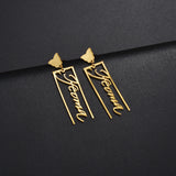 Personalized Stainless Steel Butterfly Name Earrings