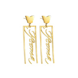 Personalized Stainless Steel Butterfly Name Earrings