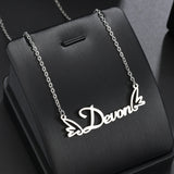 Personalized Name Wing Necklaces Butterfly Pendant