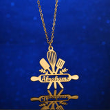 Atoztide Custom Cooking Name Necklace Letter Nameplate Chain