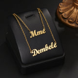 Custom Arabic Name Necklace Stainless Steel Crown Pendant Gift