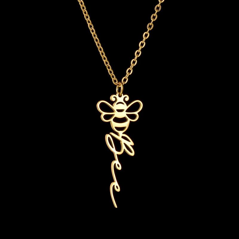 Personalized Butterfly Bee Name Necklaces Women