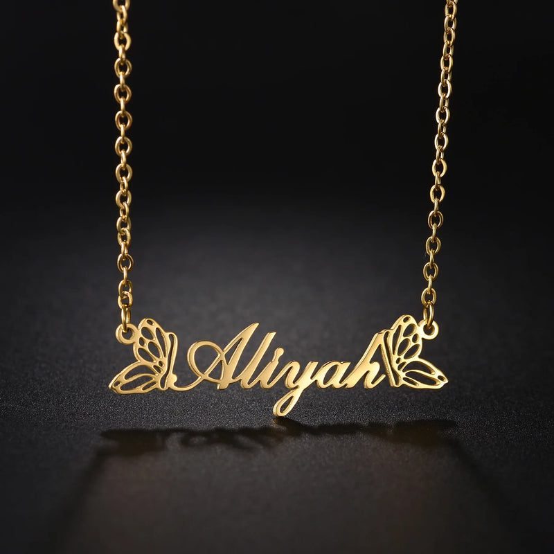 Personalized Butterfly Name Necklaces for Women