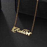 Custom Crown Heart Butterfly Name Necklace for Women
