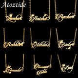 Custom Crown Heart Butterfly Name Necklace for Women