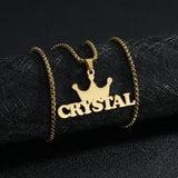 Personalized Crown Names Pendant Necklace for Women