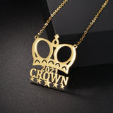 Personalized Crown Names Pendant Necklace for Women