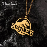 Atoztide Dino Name Necklace for Women