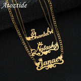 Personalized Heart Name Necklace for Women - Stainless Steel Butterfly Pendant