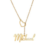 Atoztide Butterfly Name Pendant Necklace Stainless Steel Chain