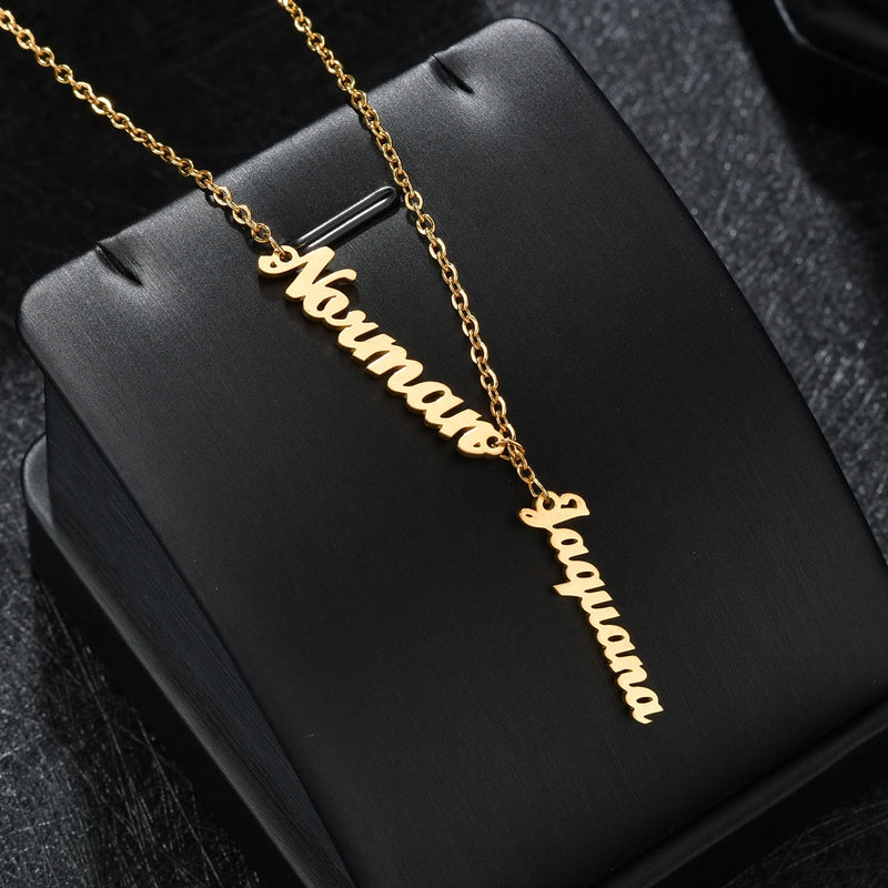 Atoztide Butterfly Name Pendant Necklace Stainless Steel Chain