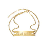 Atoztide Hollow Name Heart Bracelet for Women Stainless Steel Charms Bangle