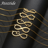 Atoztide Infinity Name Necklace Women Stainless Steel Pendant Chain
