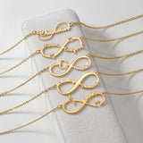 Atoztide Infinity Name Necklace Women Stainless Steel Pendant Chain