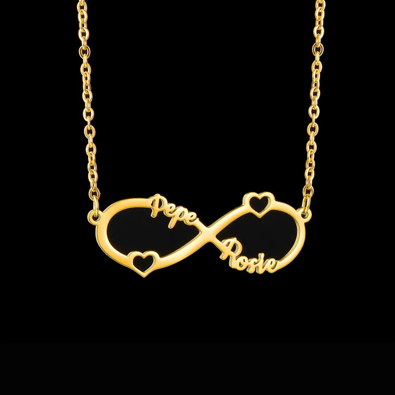 Atoztide Infinity Name Necklace Women Stainless Steel Pendant Chain