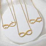 Atoztide Infinity Name Necklace Women Stainless Steel Pendant Chain