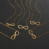 Atoztide Infinity Name Necklace Women Stainless Steel Pendant Chain