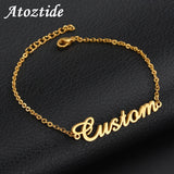 Atoztide Custom Name Bracelet - Stainless Steel Love Bangle Gift