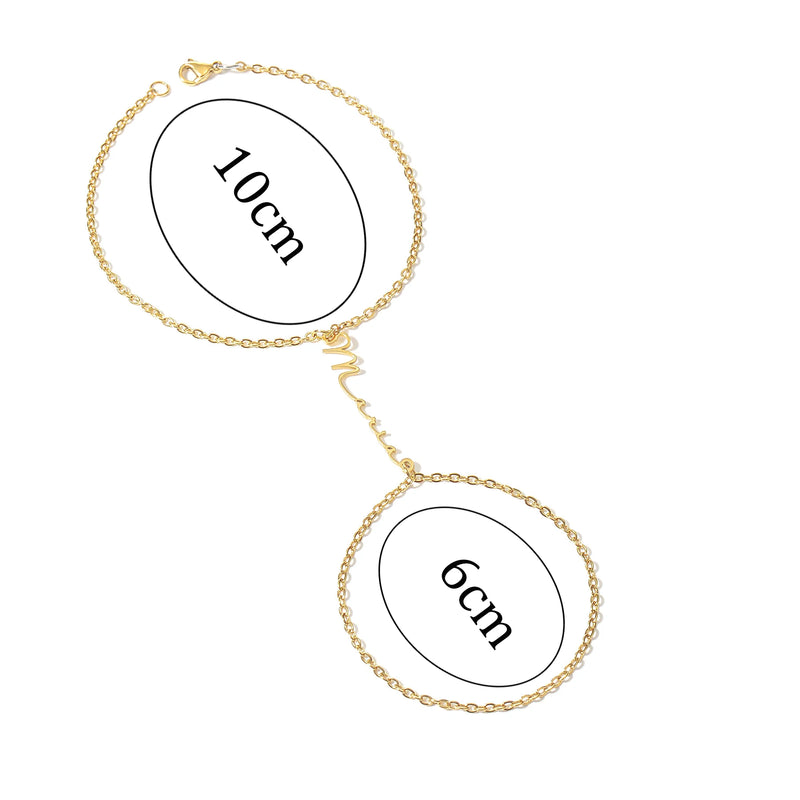 Personalized Name Bracelet for Women Stainless Steel Charms Double Chain Bangle