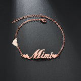 Atoztide Personalized Name Crown Heart Bracelet for Women