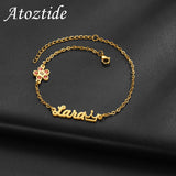 Atoztide Personalized Name Crown Heart Bracelet for Women