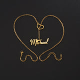 Atoztide Stainless Steel Name Heart Necklace Personalized Unisex Chain Jewelry