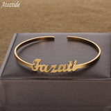 Atoztide Personalized Name Letter Bangle Stainless Steel Couple Bracelet