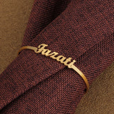 Atoztide Personalized Name Letter Bangle Stainless Steel Couple Bracelet