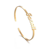 Atoztide Personalized Name Letter Bangle Stainless Steel Couple Bracelet