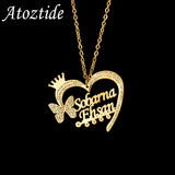 Atoztide Personalized Custom Name Necklace Stainless Steel for Women
