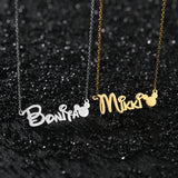 Atoztide Name Necklace Crown Heart Link Choker Pendant Jewelry Gift