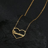 Atoztide Name Necklace Crown Heart Link Choker Pendant Jewelry Gift