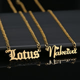 Atoztide Name Necklace Crown Heart Link Choker Pendant Jewelry Gift