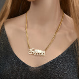 Personalized Name Necklace 5mm NK Chain Car Pendant Stainless Steel Women Choker