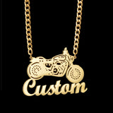 Personalized Name Necklace 5mm NK Chain Car Pendant Stainless Steel Women Choker